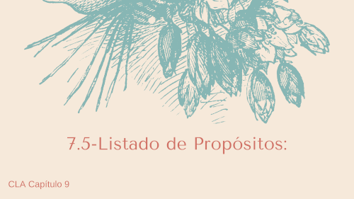7.5 - Listado de Propósitos.